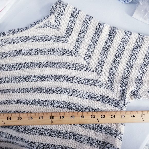 Lucky Brand Sweater Women Size XL Cream Black Pullover Textured - Picture 4 of 13